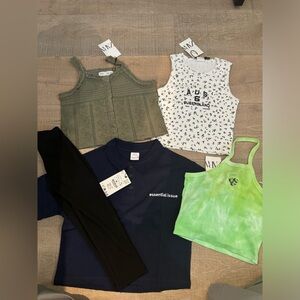 Zara bundle girls size 9 & 9-10 4 tops and crop pants